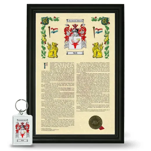 Neck Framed Armorial History and Keychain - Black