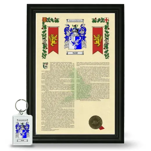 Neeld Framed Armorial History and Keychain - Black