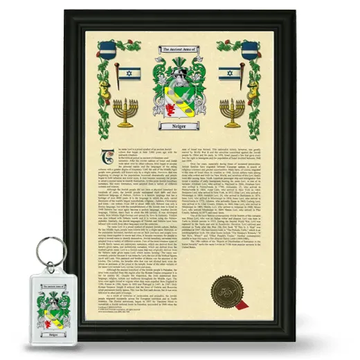 Neiger Framed Armorial History and Keychain - Black