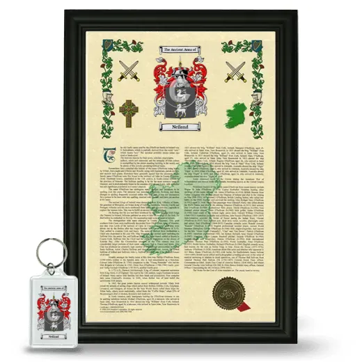 Neiland Framed Armorial History and Keychain - Black