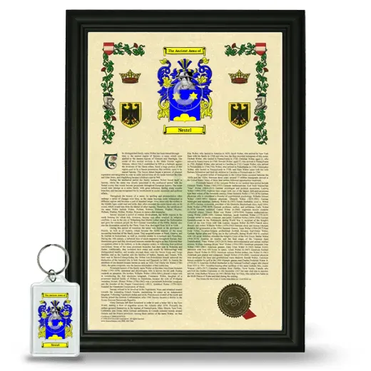 Nestel Framed Armorial History and Keychain - Black