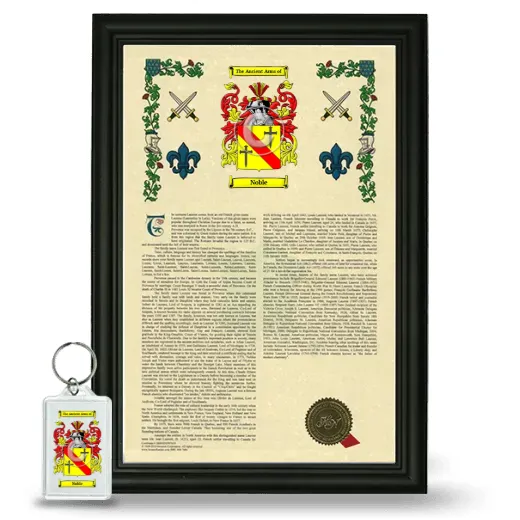 Noble Framed Armorial History and Keychain - Black