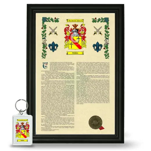 Nobles Framed Armorial History and Keychain - Black