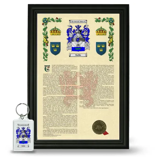 Norlin Framed Armorial History and Keychain - Black