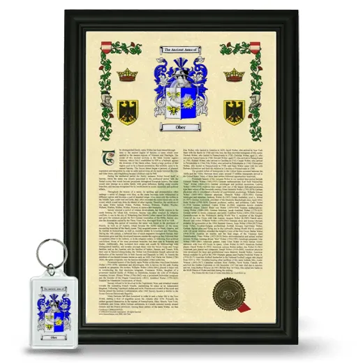Ober Framed Armorial History and Keychain - Black