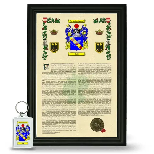 Ockl Framed Armorial History and Keychain - Black
