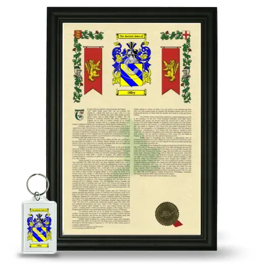 Oiley Framed Armorial History and Keychain - Black