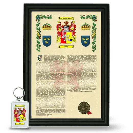 Olaf Framed Armorial History and Keychain - Black