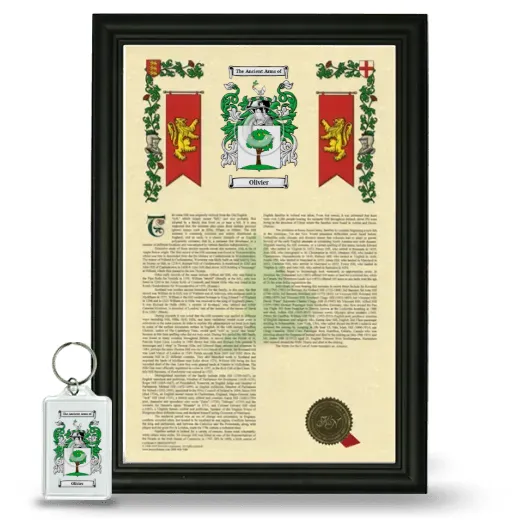 Olivier Framed Armorial History and Keychain - Black