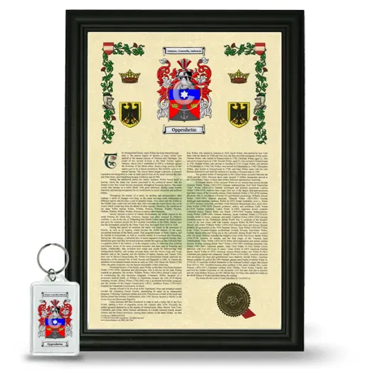 Oppenheim Framed Armorial History and Keychain - Black