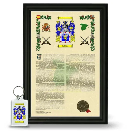 Ordóñez Framed Armorial History and Keychain - Black