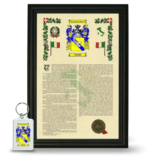 Orlando Framed Armorial History and Keychain - Black