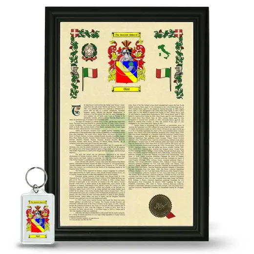 Orsi Framed Armorial History and Keychain - Black