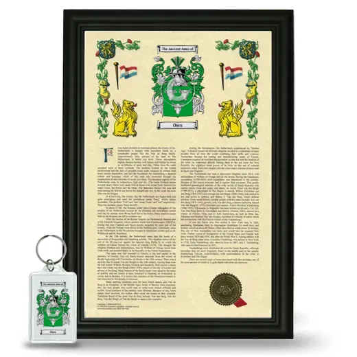 Oses Framed Armorial History and Keychain - Black