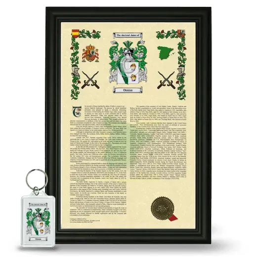 Osuna Framed Armorial History and Keychain - Black
