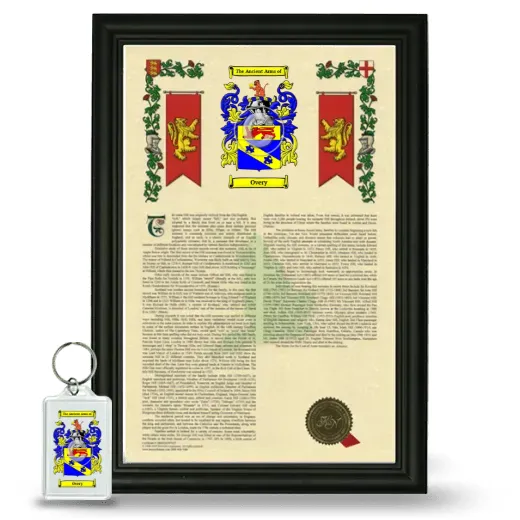 Overy Framed Armorial History and Keychain - Black
