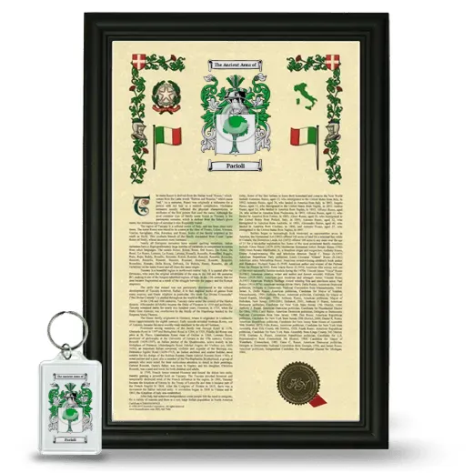 Pacioli Framed Armorial History and Keychain - Black