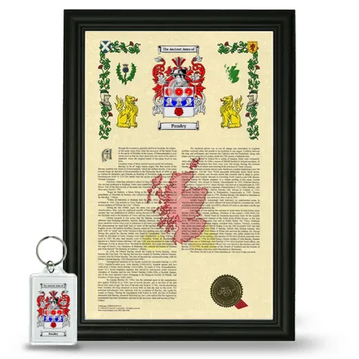 Pandey Framed Armorial History and Keychain - Black