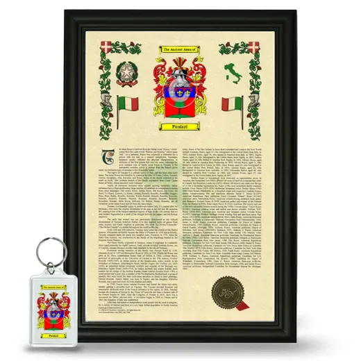 Panizzi Framed Armorial History and Keychain - Black