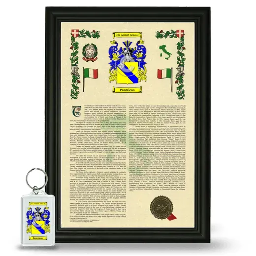 Pantaleon Framed Armorial History and Keychain - Black