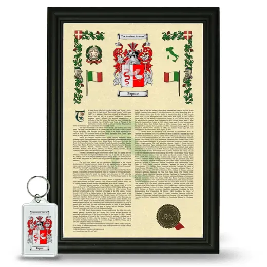 Paparo Framed Armorial History and Keychain - Black