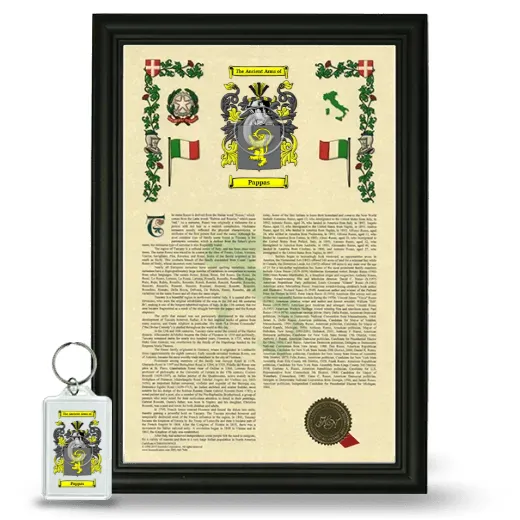 Pappas Framed Armorial History and Keychain - Black