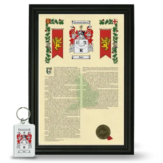 Pate Framed Armorial History and Keychain - Black