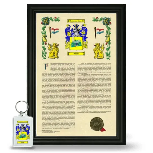 Pauer Framed Armorial History and Keychain - Black