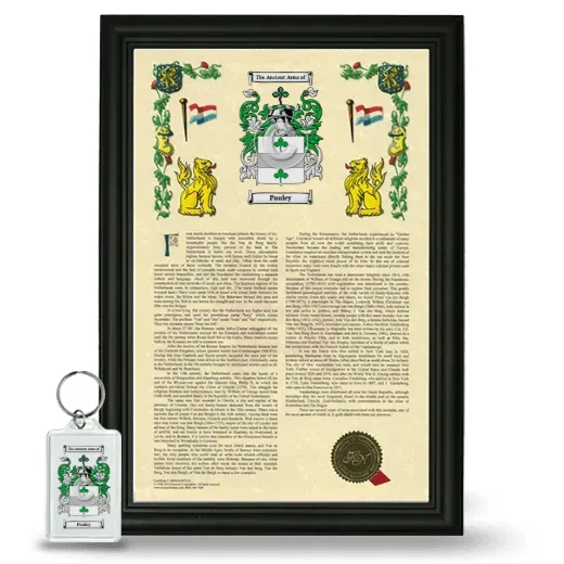 Pauley Framed Armorial History and Keychain - Black