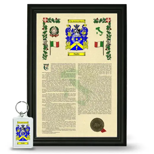 Paulin Framed Armorial History and Keychain - Black