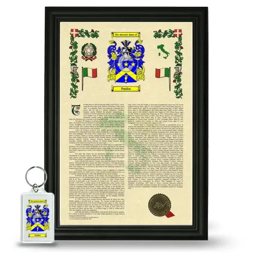 Paulos Framed Armorial History and Keychain - Black