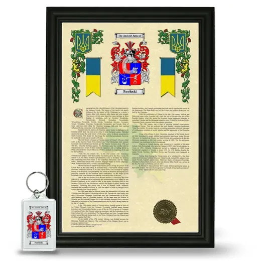 Pawloski Framed Armorial History and Keychain - Black