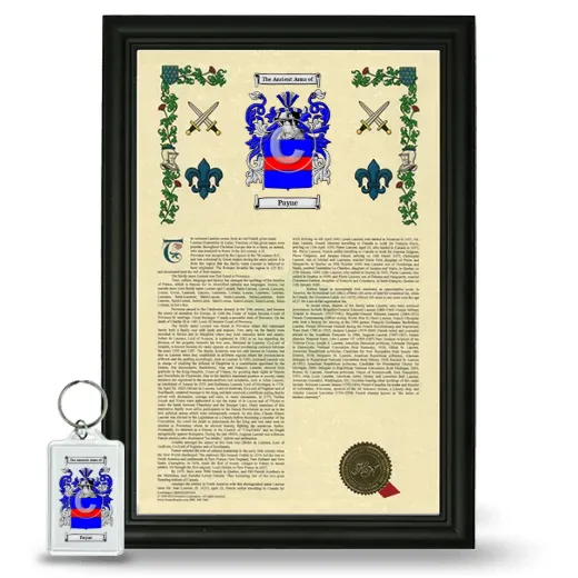 Payne Framed Armorial History and Keychain - Black