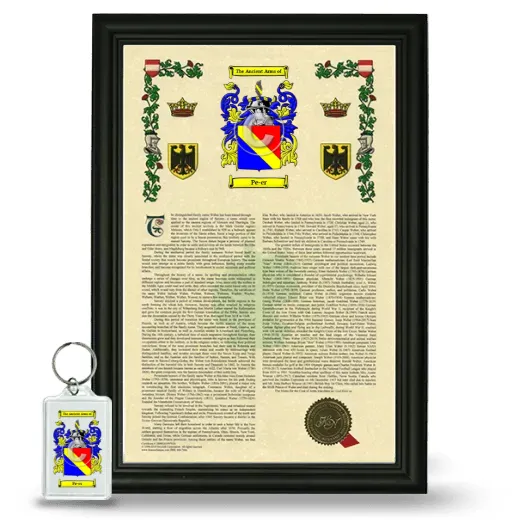 Pe-er Framed Armorial History and Keychain - Black