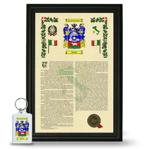 Pecora Framed Armorial History and Keychain - Black