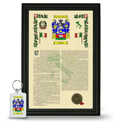 Pecoraro Framed Armorial History and Keychain - Black
