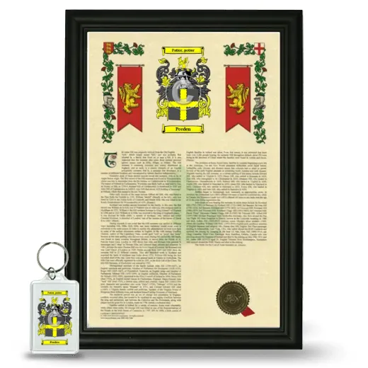 Peeden Framed Armorial History and Keychain - Black