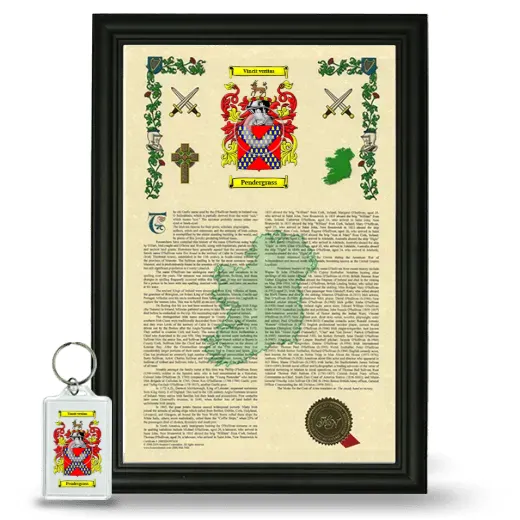 Pendergrass Framed Armorial History and Keychain - Black