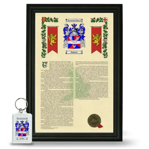 Pensent Framed Armorial History and Keychain - Black