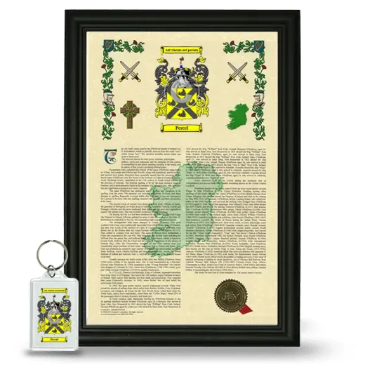 Percel Framed Armorial History and Keychain - Black