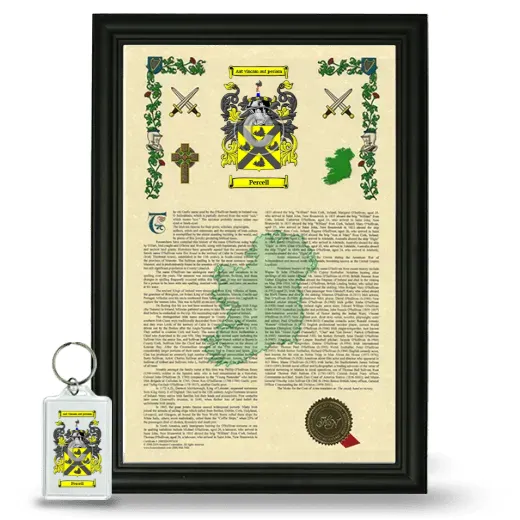 Percell Framed Armorial History and Keychain - Black