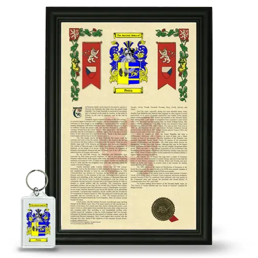 Pesta Framed Armorial History and Keychain - Black
