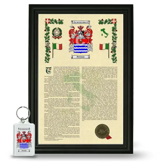 Petronis Framed Armorial History and Keychain - Black