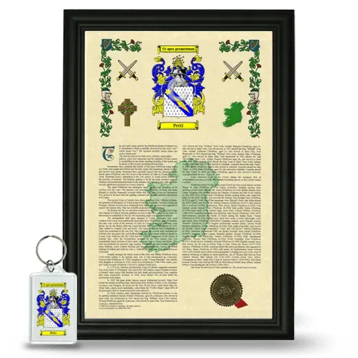 Petti Framed Armorial History and Keychain - Black