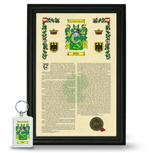 Pfeffer Framed Armorial History and Keychain - Black