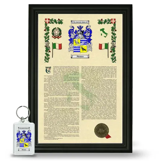 Picasso Framed Armorial History and Keychain - Black