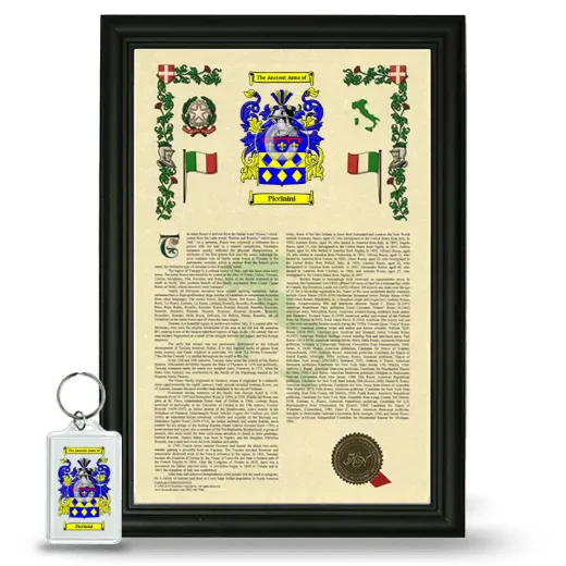 Piccinini Framed Armorial History and Keychain - Black