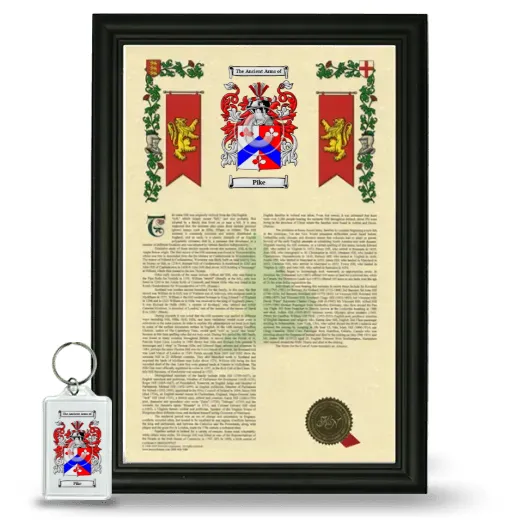 Pike Framed Armorial History and Keychain - Black