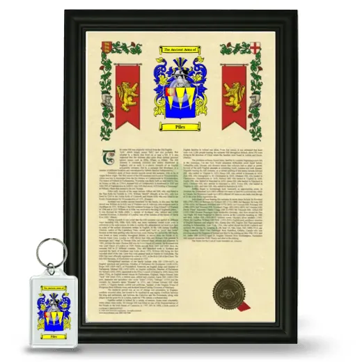 Piles Framed Armorial History and Keychain - Black