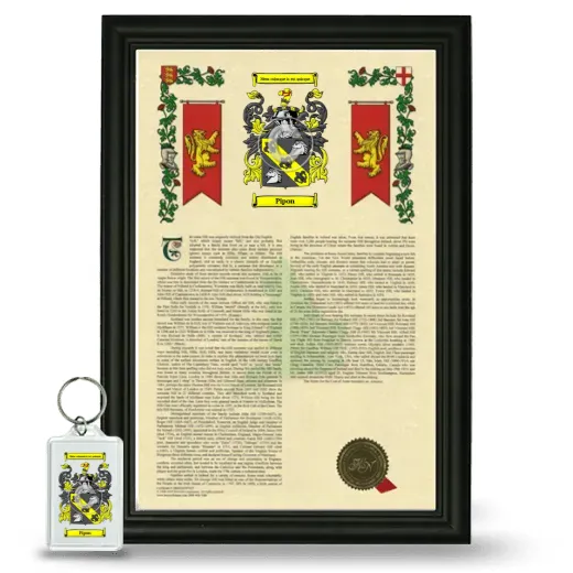 Pipon Framed Armorial History and Keychain - Black